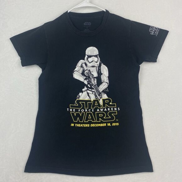 Star Wars The Force Awakens Graphic Print Shirt Small Black 2015 Theatre Debut - Picture 1 of 6